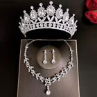 Women Necklace Set Crystal Earrings Set Wedding Crown Jewelry Set Alloy