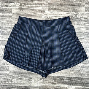 Old Navy Womens sz XS Shorts Pleated Black Blue Houndstooth Skort - Picture 1 of 6