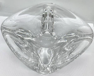 Vintage heavy clear glass dish signed Val St Lambert Crystal Ashtray Mid Century - Picture 1 of 11