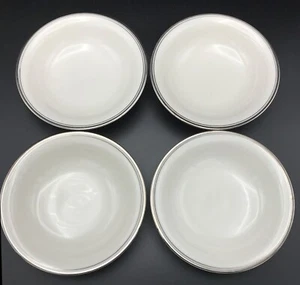 VTG Noritake Countess Soup Bowls Coupe with Platinum Trim -- SET of 4 - Picture 1 of 7