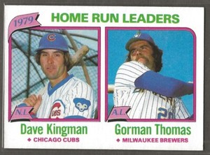 1980 Topps Dave Kingman Gorman Thomas #202 Home Run Leaders - Chicago Cubs