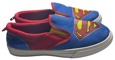 Superman Zapatos Niños 5 Tenis Slip on Skateboard Lona Superior Usado. Foto 1 de 4