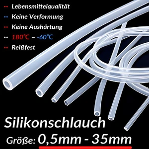 Silikonschlauch Silikon Schlauch Siliconschlauch Silicon Milchschlauch METERWARE - Picture 1 of 12