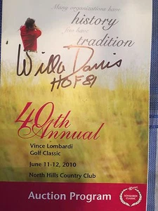 2010 Vince Lombardi Golf Packers Auction Program Signed Autographed Willie Davis - Picture 1 of 1