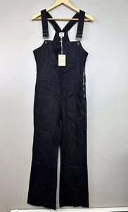 NWT Torn By Ronny Kobo Cropped Denim Overalls Bibs Black Size 28 Women’s - Picture 1 of 9