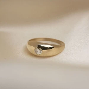 0.50CT Blanco Tratados Diamante Banda Oro Amarillo Acabado Certificado! Unisex - Imagen 1 de 4
