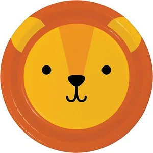 Animal Faces Jungle Safari Cute Kids Birthday Party 7" Paper Dessert Plates LION - Picture 1 of 1