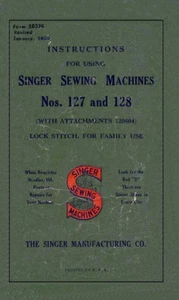 CD * SINGER 127 127-3 128 128-3 USERS OPERATING Instructions & Service manual - Picture 1 of 6