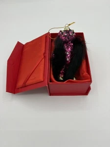 Swarovski Elements Purple Sequin Dancing Bear Ornament Limited Edition 14' NOS - Picture 1 of 4
