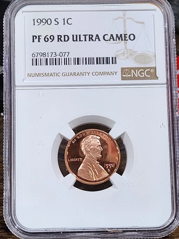 1990 S Lincoln 1c, NGC Certified PF 69 UCAM RD, 077 Cover