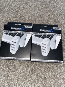 Sabrent Premium 4 Port Aluminum Mini USB 2.0 Hub 90°/180° Degree Rotatable Lot 2 - Picture 1 of 3