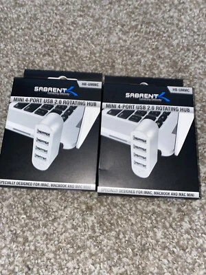 Sabrent Premium 4 Port Aluminum Mini USB 2.0 Hub 90°/180° Degree Rotatable Lot 2 - Image 1 of 3