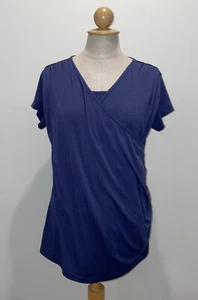 Unbranded Maternity Nursing Short Sleeve T-Shirt Navy Blue SZ L - Picture 1 of 7