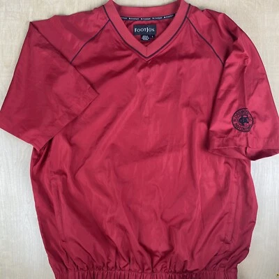FootJoy Hombre Grande Pullover Cortavientos Flossmoor CC Invitational Rojo Foto 1 de 4