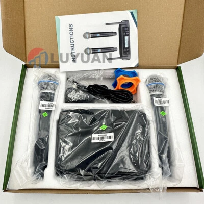 LUYUAN GLXD4 Vocal Dual Channel Wireless Microphone System UHF Handheld Cordless Shure