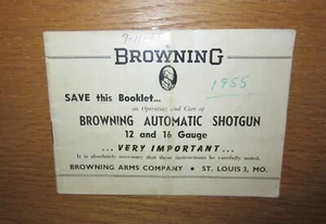 Browning Auto 5 shotgun Owners Manual from 1955 - Picture 1 of 3