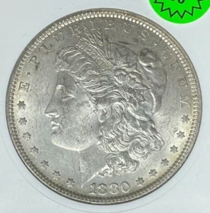 Dólar de plata Morgan 1880~ANACS AU 55 VAM 39A E REV "CALIENTE 50"~BONITA MONEDA~REF#178 - Imagen 1 de 4