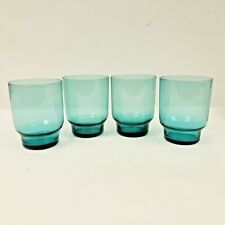 Set of 4 Teal14.8oz Glass Tumblers Beverage Glasses The Cellar - New