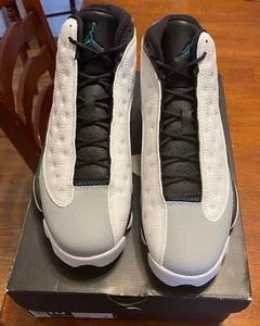 Size 10.5 - Air Jordan 13 Retro Barons WHITE/TRPCL TEAL-BLCK-WLF GRY - Picture 1 of 6