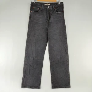Levi’s Premium Women’s Ribcage Straight Ankle Jeans Black Wash W29 L27 - Bild 1 von 12