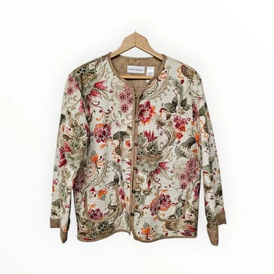 Alfred Dunner Women Size 14 Floral Quilted Jacket Office Boho Artsy Bloomcore - Image 1 of 4