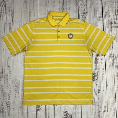 Nike “Bald Head Island Club” Men’s Large Yellow Striped Short Sleeve Golf Polo - Image 1 of 4