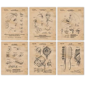 Classic Hair Beauty Salon Patent Prints 6 (8x10) for Home Work Office Studio - Picture 1 of 10