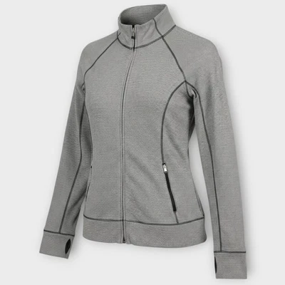 Толстовка женская на молнии GapBody большая черная белая полоса - Изображение 1 из 4