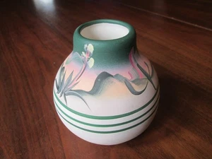 Vintage New West Pottery handbemalt Southwestern kleine Vase signiert - Bild 1 von 7