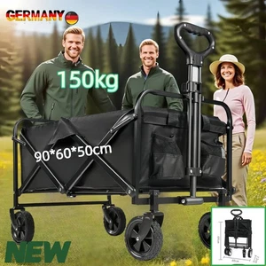 150KG Bollerwagen Faltbar Offroad Schwarz Transportwagen Handwagen Strandwagenđ - Bild 1 von 14