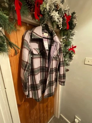 BNWT NEXT ALVA FROSTED PLUM BRUSHED SHACKET FLEECE / JACKET SIZE M 12/14 - Image 1 of 4