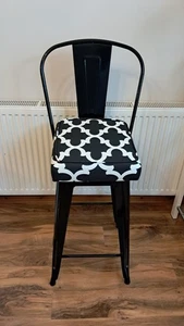 Decorative Fabric Stool Cover Black And White Contemporary Design - Picture 1 of 14