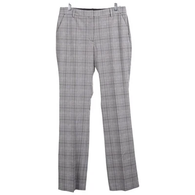 NUEVO CON ETIQUETAS EXPRESS Mujer Pantalones Editor 10R Negro Marrón Cuadros Bootcut Pantalón de tiro medio Foto 1 de 4