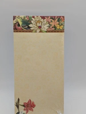 New Bird & Floral Pad Notes Flowers Top & Bottom Magnet 100 Unlined Punch Studio - Image 1 of 4