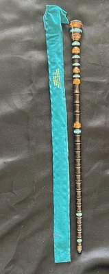 Vintage 23” Pau-rosa Swagger Stick com incrustado turquesa e lápis - Egípcio - Imagem 1 de 4