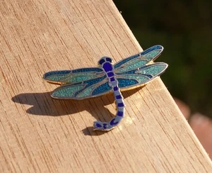 William Wm Speer 1986 Drachenfliege handbemalt 1 5/8" Emaille Anstecknadel Pinback - Bild 1 von 5