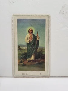 VINTAGE Holy Jude Prayer Card - Printed in Italy Religious Ephemera Laminated  - Picture 1 of 2