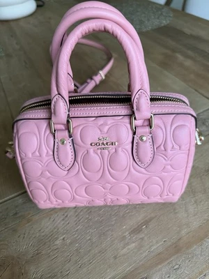 Coach Mini Rowan Crossbody Bag Signature Leather Blush Pink Purse Crossbody NWO - Image 1 of 4