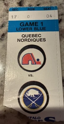 Boleto de apertura de temporada 10/8/92 Quebec Nordiques @ Buffalo Sabres Foto 1 de 2