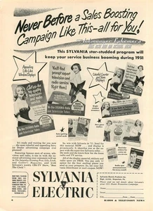 Magazine Print Ad SYLVANIA ELECTRIC 1951 Beauty Female Celebrity Store Displays - Picture 1 of 2