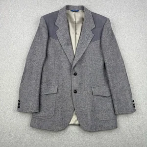 Vintage Pendleton Blazer Mens 40 Long Gray Virgin Wool Tweed Western Ranch USA - Picture 1 of 19