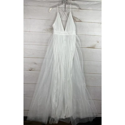 Vestido Windsor Vanessa Talla S Blanco Cuello en V Tul Baile de graduación/Vestido de regreso a casa Encaje Malla Nuevo con Etiquetas Foto 1 de 4