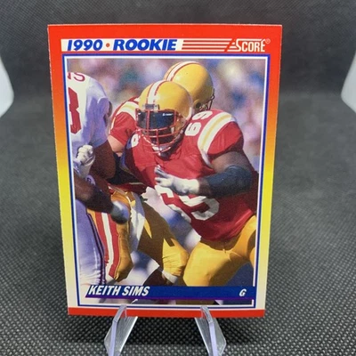 1990 Score Football Card #648 Keith Sims RC Rookie Dolphins Iowa State - Image 1 of 2