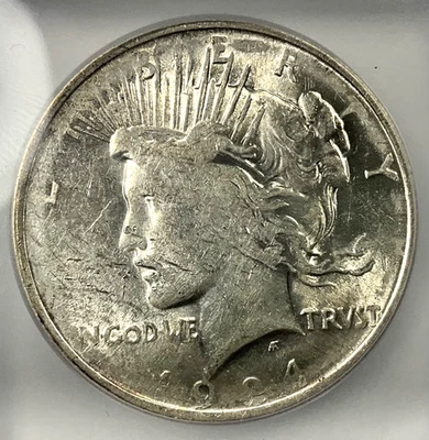 1924 Peace Dollar ICG MS62  Error!! Low Pressure Strike - Image 1 of 4