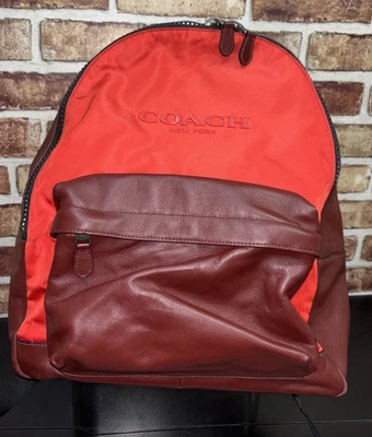 COACH RED LEATHER BACKPACK F59321 - Image 1 of 4