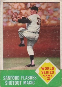 1963 Topps - World Series Jack Sanford #143, sehr guter Zustand - Ecken - Bild 1 von 2