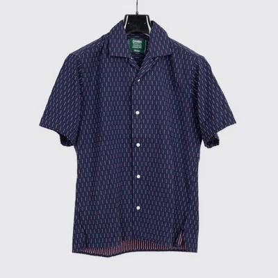 Gitman Vintage Camp Shirt Size 14.5 Navy Blue Check Short Sleeve - Image 1 of 3