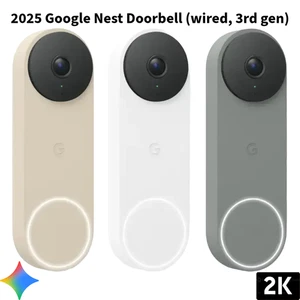 New 2025 Google - Nest Doorbell (wired, 3rd gen), 2K Video and Gemini - Picture 1 of 8