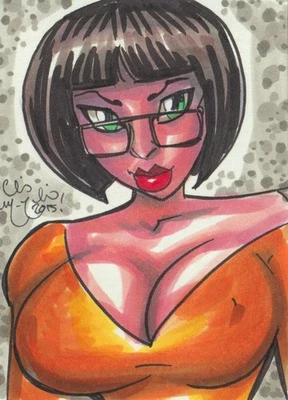 Velma, Scooby Doo Original Sketch Card Painting by Chris McJunkin - Image 1 of 3