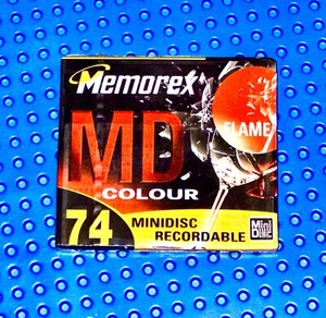 MD        MEMOREX  74  MD COLOUR FLAME  BLANK MINI DISC  (1) (SEALED) - Picture 1 of 3